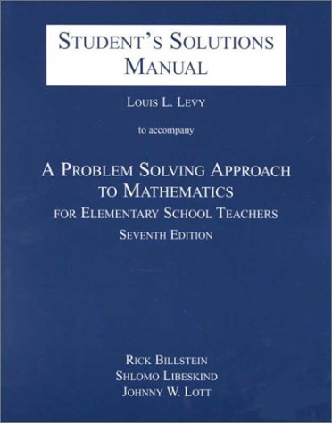9780201611410: Problem Solving Approach to Mathematics for Elementary School Teachers