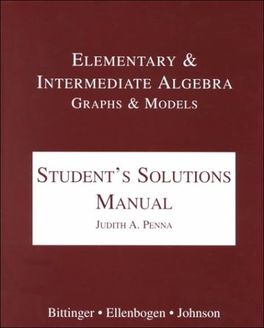 Imagen de archivo de Elementary and Intermediate Algebra: Graphs and Models a la venta por Goodwill Books