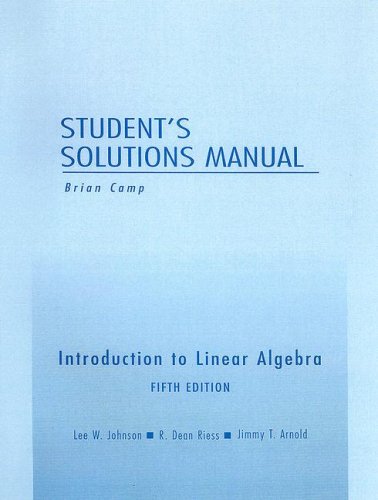 Stock image for Student Solutions Manual for Introduction to Linear Algebra for sale by SecondSale