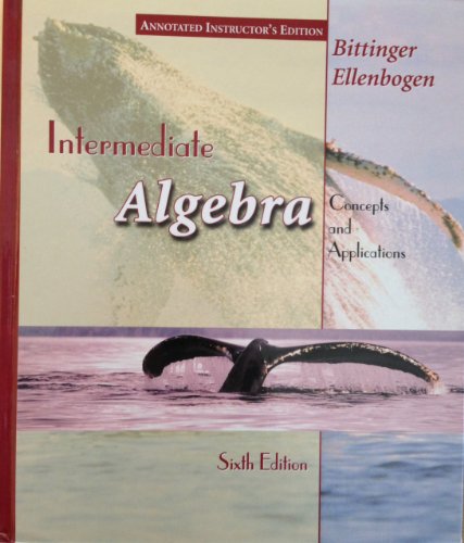Beispielbild fr Intermediate Algebra: Concepts and Applications (Annotated Instructor's Edition) zum Verkauf von HPB-Red