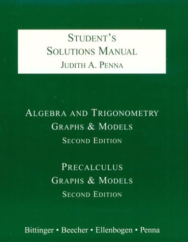 Stock image for Algebra and Trigonometry: Graphs and Models (Student's Solutions Manual, 2nd Edition) for sale by HPB-Red