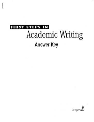 9780201670264: First Steps in Academic Writing: a Key
