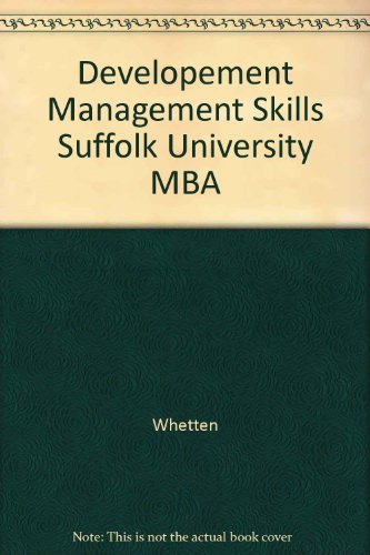 Developement Management Skills Suffolk University MBA (9780201680232) by Whetten; Cameron