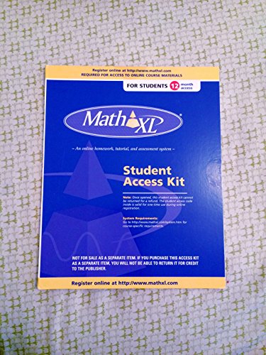 Imagen de archivo de MathXL Student Access Kit a la venta por SecondSale