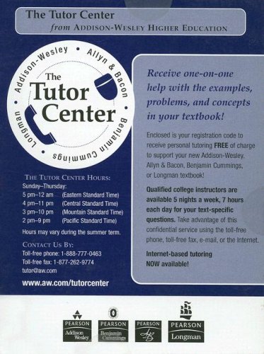 Stand-alone Access Code Tutor Center (9780201721706) by Addison Wesley Higher Education Group