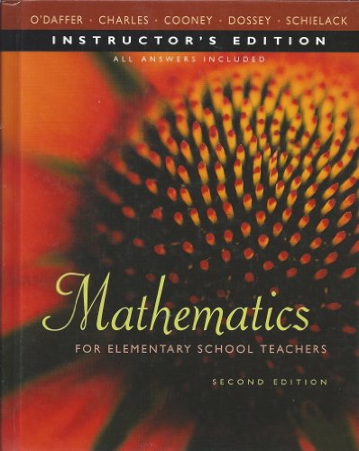 Beispielbild fr Mathematics for Elementary School Teachers - Instructor's Edition zum Verkauf von HPB-Red