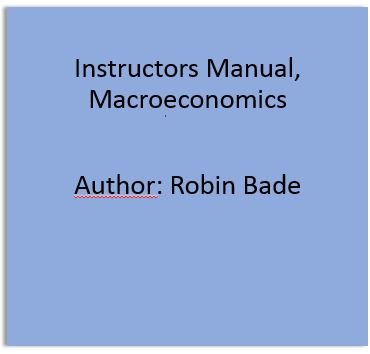 Stock image for Instructors Manual, Macroeconomics for sale by HPB-Red