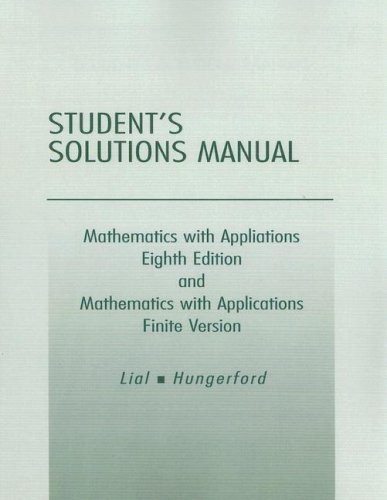 9780201770100: Student Solutions Manual for Mathematics with Applications