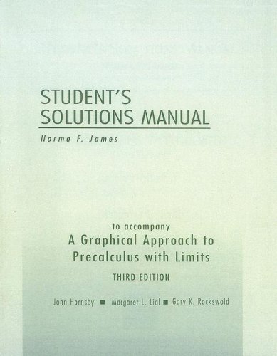 Imagen de archivo de A Graphical Approach to Precalculus with Limits Student's Solutions Manual a la venta por ThriftBooks-Dallas