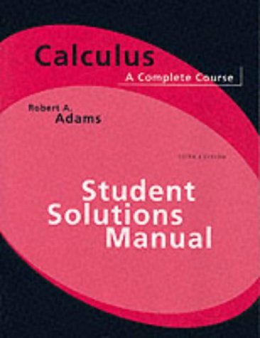 Imagen de archivo de Student Solutions Manual for Calculus: A Complete Course a la venta por Zoom Books Company