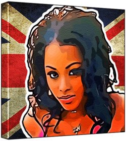 9780201803808: Lauren London - Pop Art Print (Multicolour; Grungy Union Jack Background) 30 x 30 x 2 cm Medium Square Deep Box Canvas