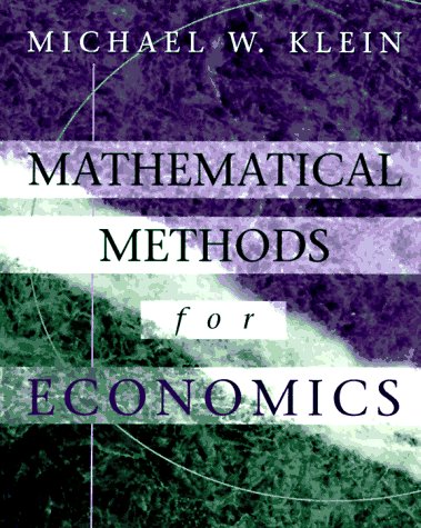 9780201855722: Mathematical Methods for Economics