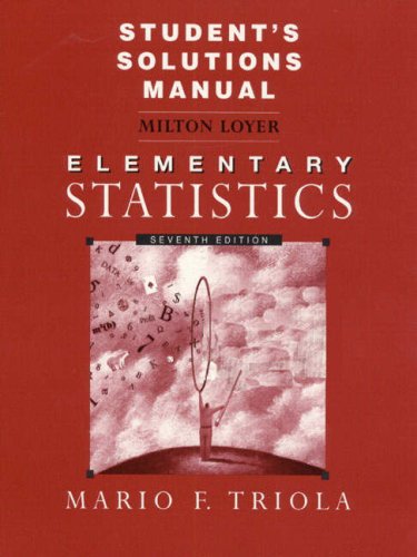 Imagen de archivo de Student's Solutions Manual to Accompany Elementary Statistics a la venta por Wonder Book