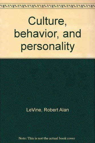 9780202010861: Culture, behavior, and personality