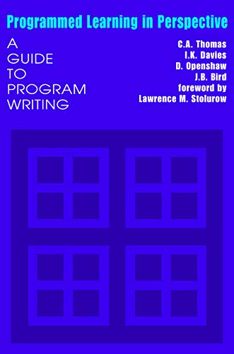 Stock image for Programmed Learning in Perspective: A Guide to Program Writing for sale by Revaluation Books