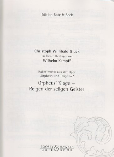 9780202504100: Ballet Music: from the Opera "Orpheus and Eurydice". No. 12. piano.