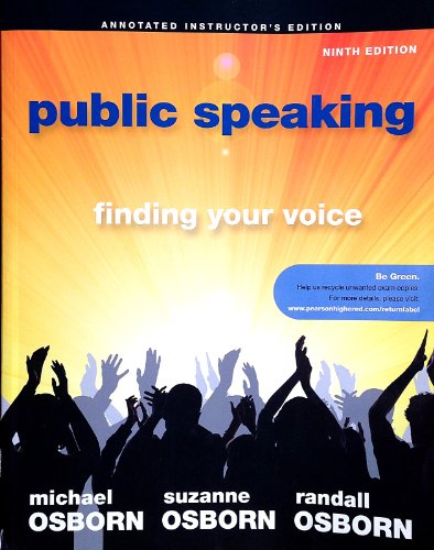 Stock image for PUBLIC SPEAKING >INSTRS.ANNOT.ED< for sale by HPB-Red