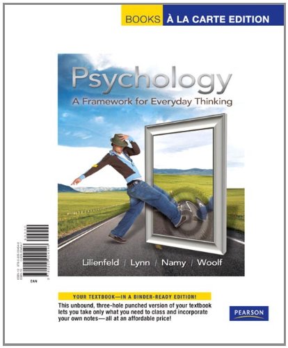 Imagen de archivo de Psychology: A Framework for Everyday Thinking, Books a la Carte Edition a la venta por SecondSale