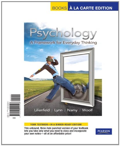 Stock image for Psychology: A Framework for Everyday Thinking, Books a la Carte Edition for sale by SecondSale
