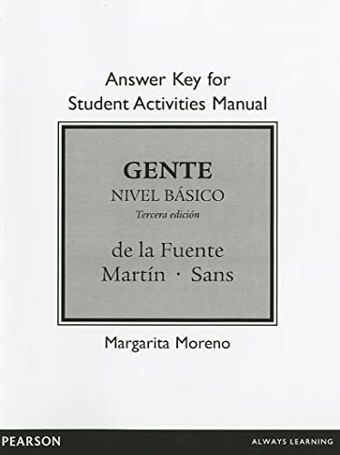 Stock image for Answer Key for Student Activities Manual for Gente: Nivel bsico for sale by Iridium_Books