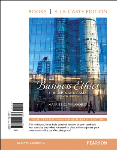 9780205018093: Business Ethics: Concepts and Cases, Books a la Carte Edition (7th Edition)