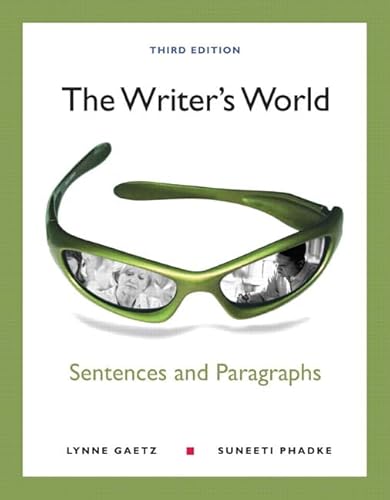 Beispielbild fr The Writer's World : Sentences and Paragraphs zum Verkauf von Better World Books