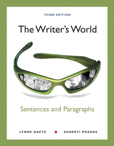 Stock image for The Writer's World : Sentences and Paragraphs for sale by Better World Books