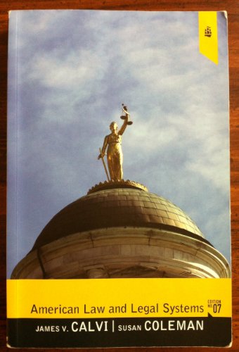 Imagen de archivo de American Law and Legal Systems a la venta por ThriftBooks-Atlanta
