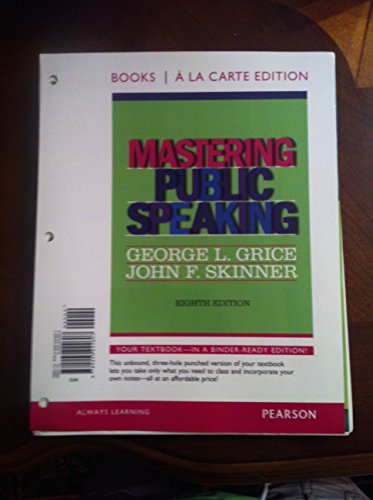 Stock image for Mastering Public Speaking 8th Edition - 9780205029396 - NEW - Review Copy for sale by Naymis Academic - EXPEDITED SHIPPING AVAILABLE