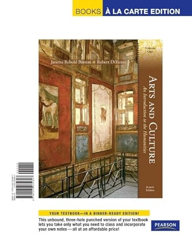 Imagen de archivo de Arts and Culture: An Introduction to the Humanities, Volume I, Books a la Carte Edition a la venta por HPB-Red