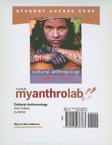 Cultural Anthropology: Myanthrolab Student Access Code Card (9780205036783) by Miller, Barbara