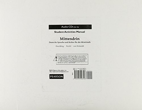 SAM Audio CDs for Mittendrin: Deutsche Sprache und Kultur fÃ¼r die Mittelstufe (9780205048328) by Goulding, Christine; Strehl, Wiebke; Von Schmidt, Wolff A.