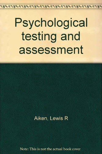 Imagen de archivo de Psychological Testing and Assessment a la venta por Better World Books