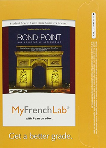 Imagen de archivo de MyLab French with Pearson eText -- Access Card -- for Rond-Point: une perspective actionnelle (one semester access) (My French Lab) a la venta por Textbooks_Source