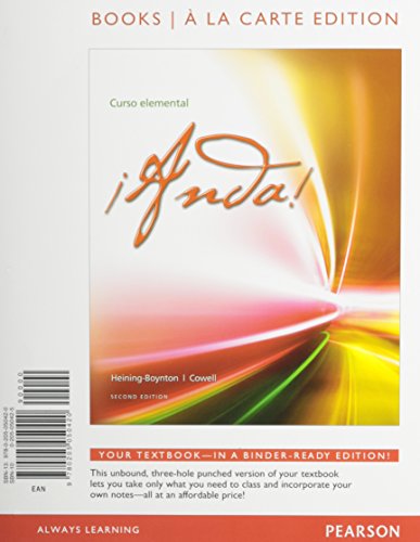 Beispielbild fr Anda! Curso elemental, Books a la Carte Edition (2nd Edition) zum Verkauf von BookHolders