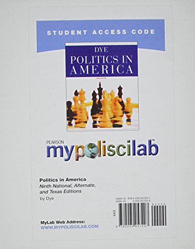 9780205057207: MyLab Political Science without Pearson eText -- Standalone Access Card -- for Politics in America (National, Alternate, and Texas Editions)