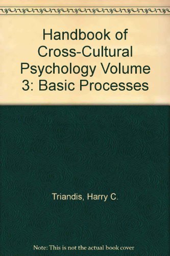 Beispielbild fr Handbook of Cross-Cultural Psychology Volume 3: Basic Processes zum Verkauf von Wonder Book