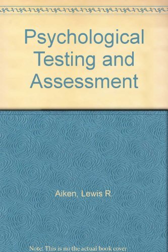 Imagen de archivo de Psychological Testing and Assessment a la venta por Steven Edwards