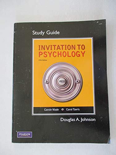 Stock image for Study Guide for Invitation to Psychology for sale by SecondSale