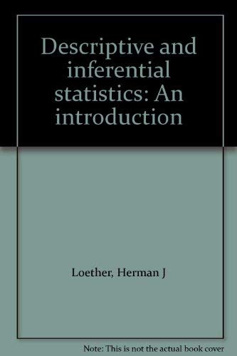 Imagen de archivo de Descriptive and Inferential Statics : An Introduction a la venta por Better World Books: West