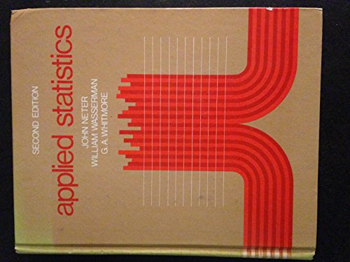 Beispielbild fr Applied Statistics zum Verkauf von Better World Books