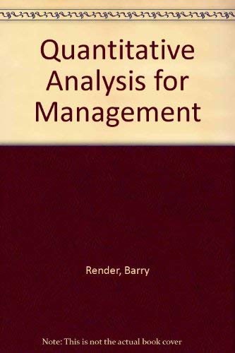 Beispielbild fr Quantitative Analysis for Management zum Verkauf von Wonder Book