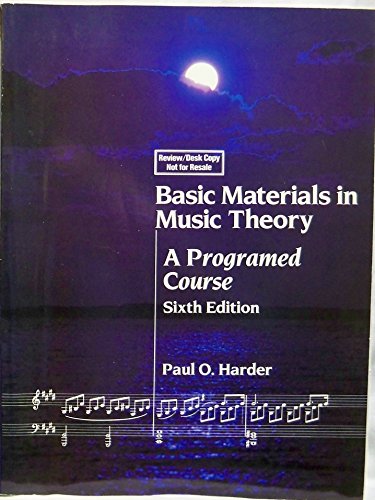 Stock image for Basic Materials in Music Theory : A Programmed Course for sale by Better World Books