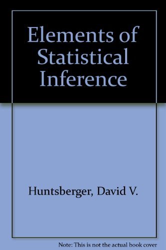 Imagen de archivo de Elements of Statistical Inference. 6th ed. a la venta por Bingo Used Books