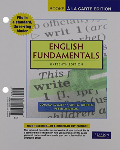 Stock image for English Fundamentals, Books a la Carte Edition (16th Edition) for sale by Iridium_Books