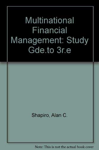 Imagen de archivo de Multinational Financial Management: Study Gde.to 3r.e a la venta por Better World Books: West