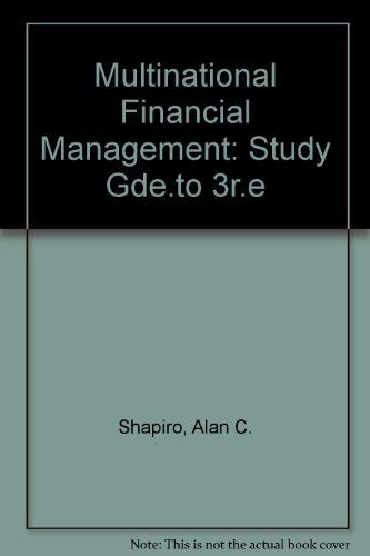 Stock image for Multinational Financial Management: Study Gde.to 3r.e for sale by Better World Books: West