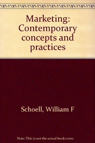 Stock image for Marketing: Contemporary concepts and practices for sale by HPB-Red