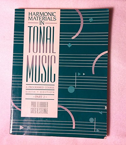Stock image for Harmonic Materials in Tonal Music: A Programed Course for sale by Irish Booksellers