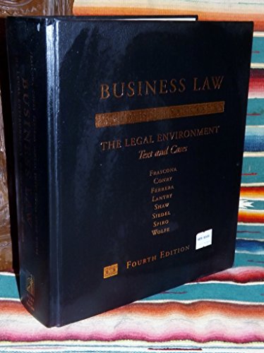 Imagen de archivo de Business Law: The Legal Environment - Text and Cases (4th edition) a la venta por -OnTimeBooks-